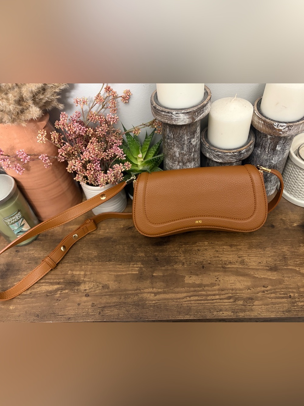 JW PEI Cognac Tan shoulder Saddle Bag
